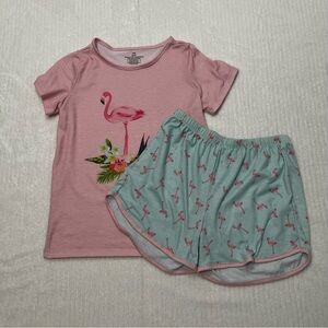 Flamingo Fun Kids Pajama Set - Pink and Blue